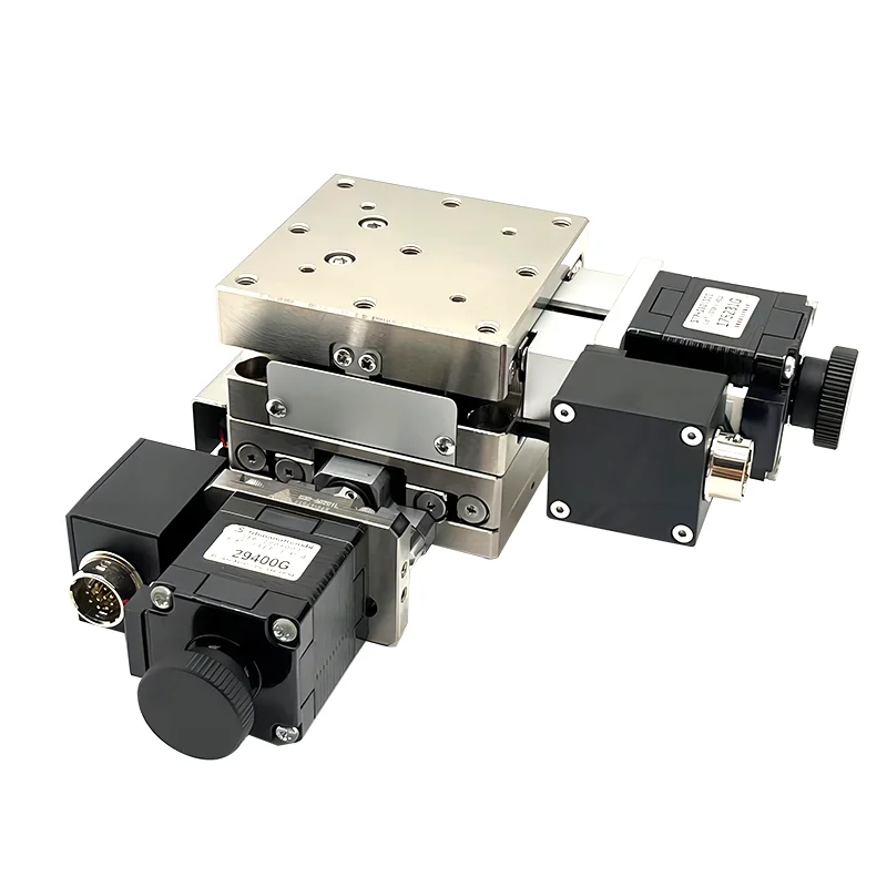

XY axis electric displacement slide table, 28 stepper motor, stainless steel ball screw, linear translation module