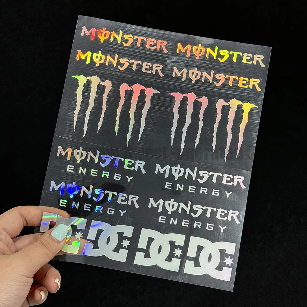 Monster Energy Modified Car Motorcycle Stickers Ghost Claw Helmet Decals Racing Tail Box Waterproof Reflective Stickers