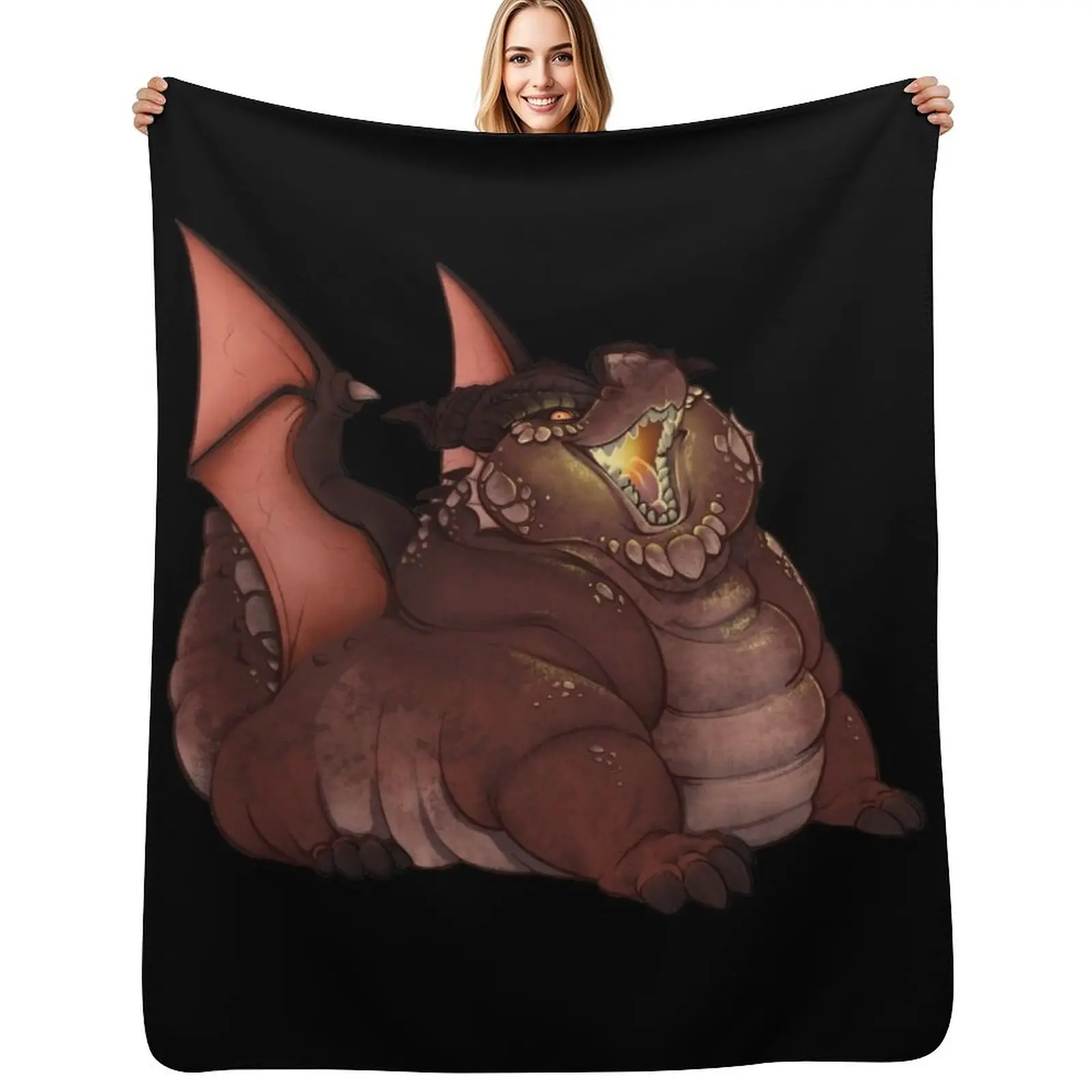 

Themberchaud Fat Dragon from DnD movie Throw Blanket Shaggy anime Flannels decorative Blankets