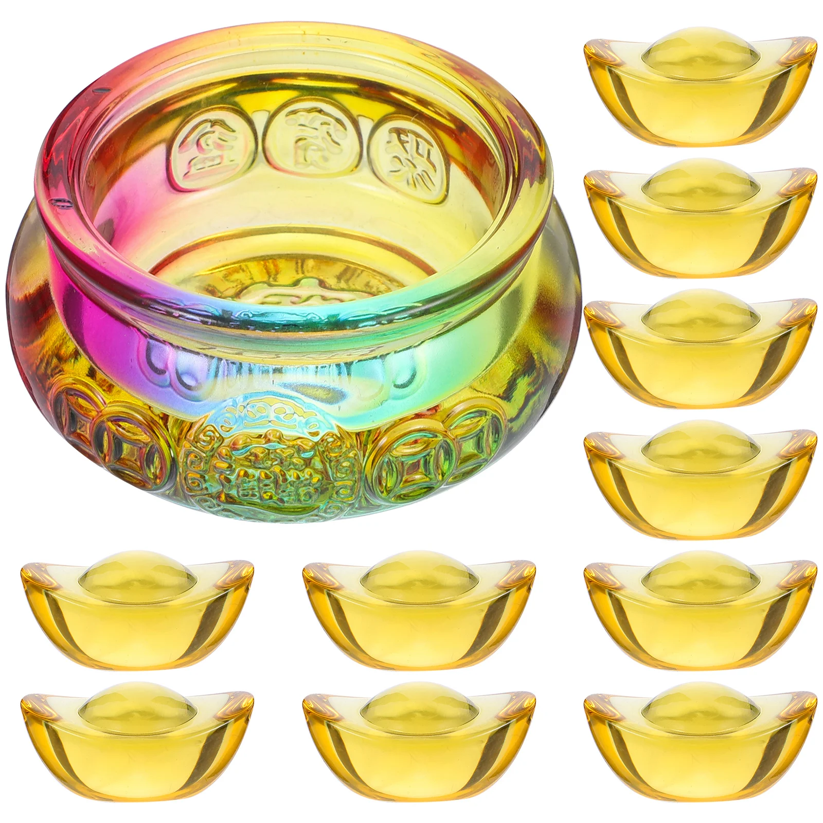 

Colorful Crystal Basin 80mm Feng Shui Wealth Bowl Home Office Decor Home Decor Art Collectibles Table Ornament