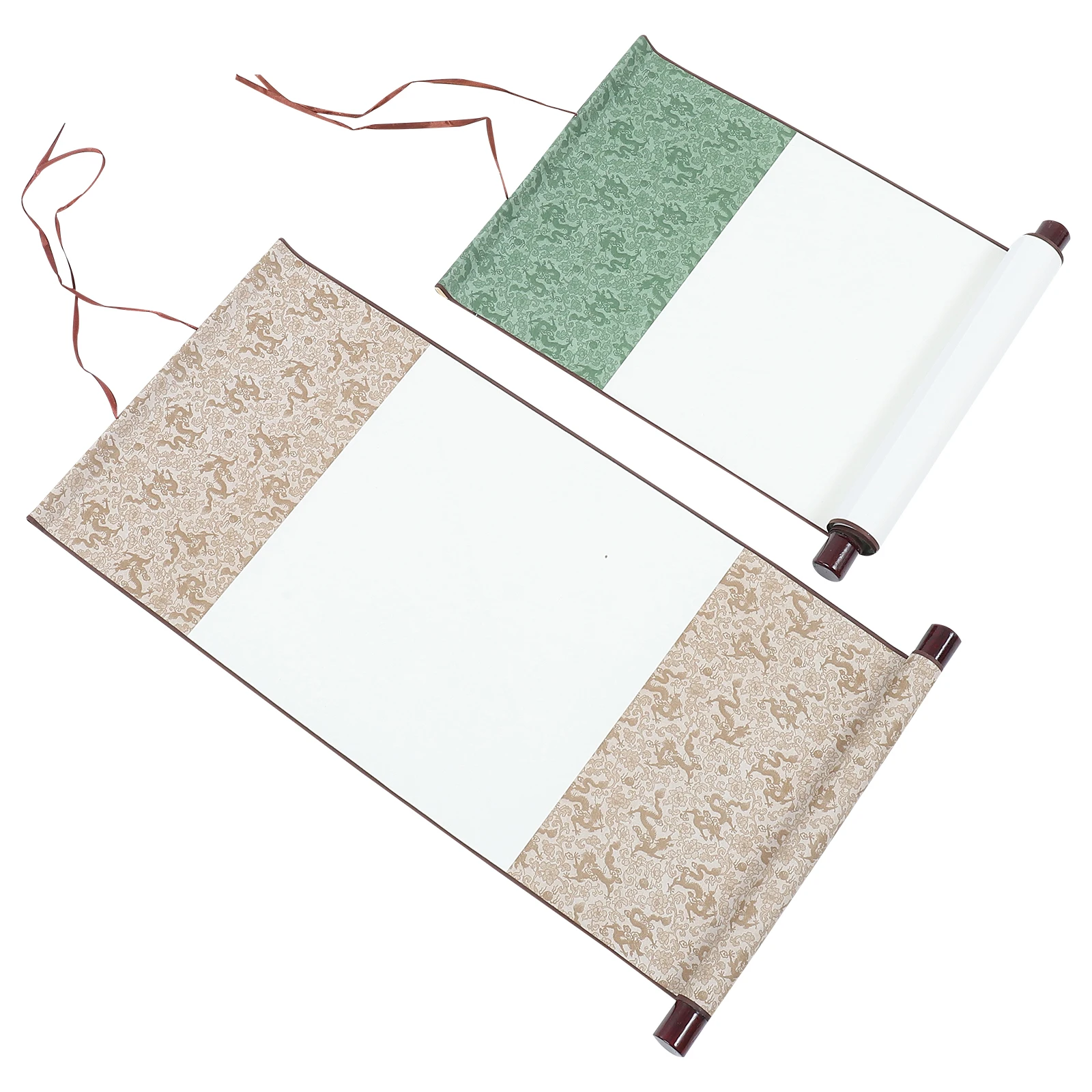 2 Pcs Blank Scroll Calligraphy Painting Paper Wall-mounted Brush Chinese Drawing