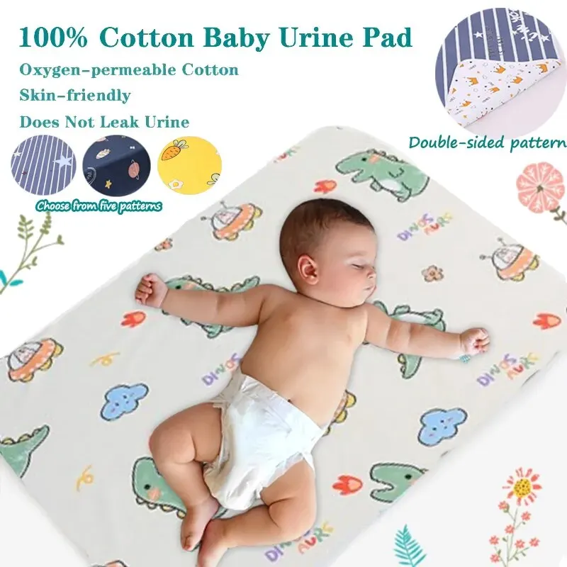 Two-Sided Cartoon Baby Diaper Changing Mat Soft Cotton Large Diaper Changer Newborn Waterproof Pads Mattress Floor Play Mats