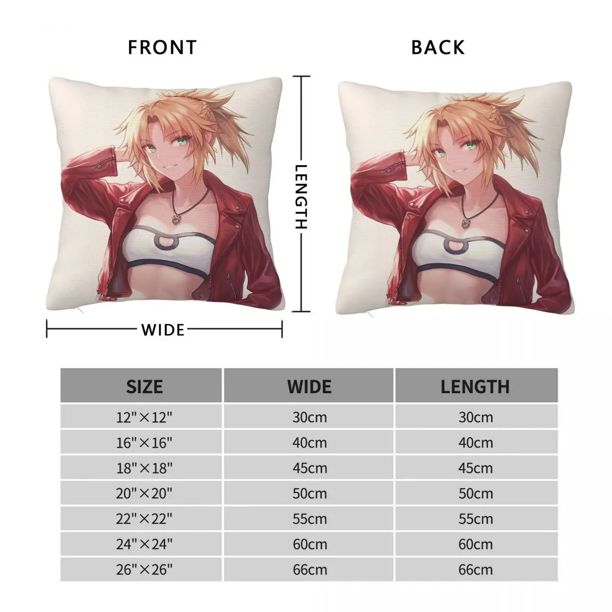 Fate Grand Order Mordred Square Pillowcase Polyester Linen Velvet Pattern Zip Decor Throw Pillow Case Bed Cushion Cover