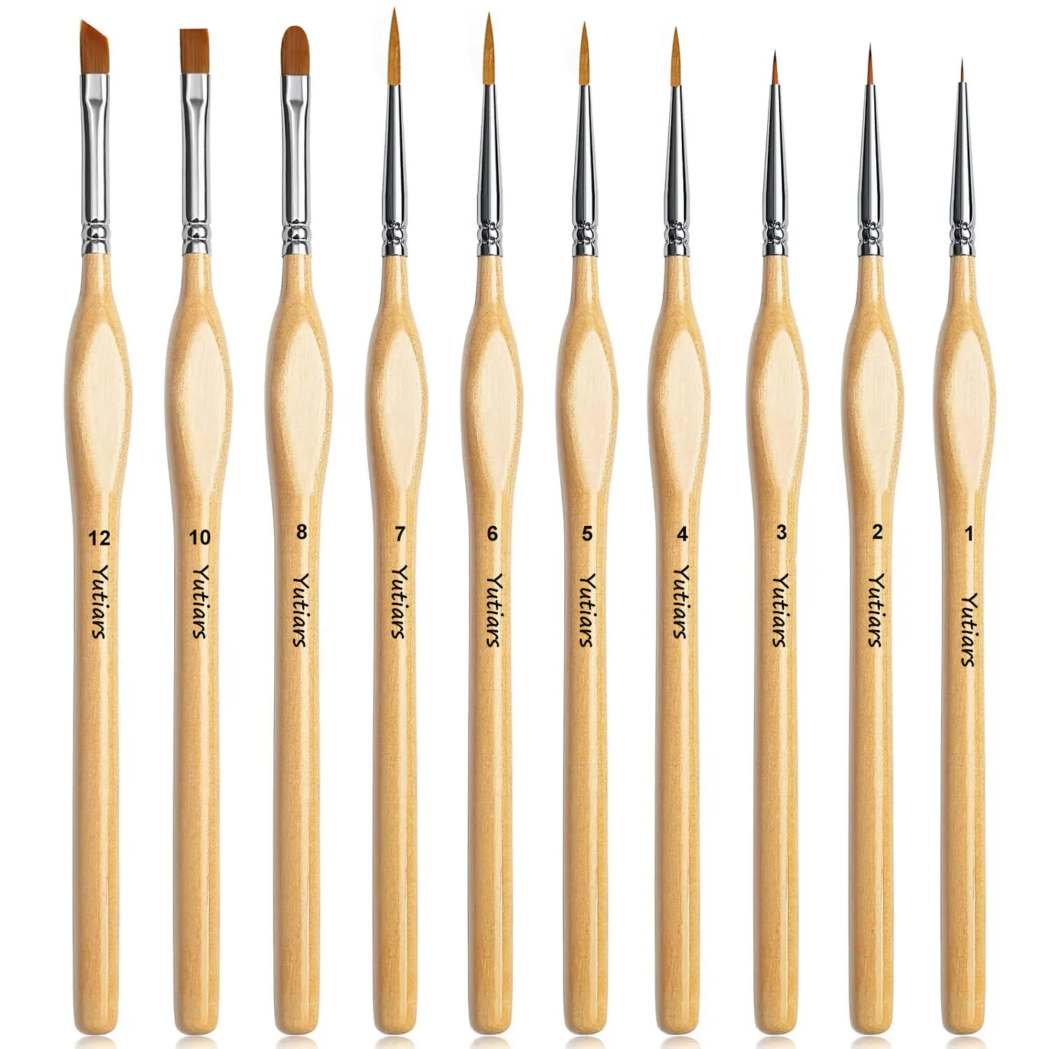 

10pcs Precision Paint Brush Set for Fine Detail - Durable Miniature Brushes with Micro Tips for Warhammer 40K,Model & Art Paint