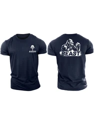 Camiseta de manga corta con estampado 3D de Beast Gorilla para hombre, camisa informal de algodón de alta calidad, Top musculoso, chico resistente