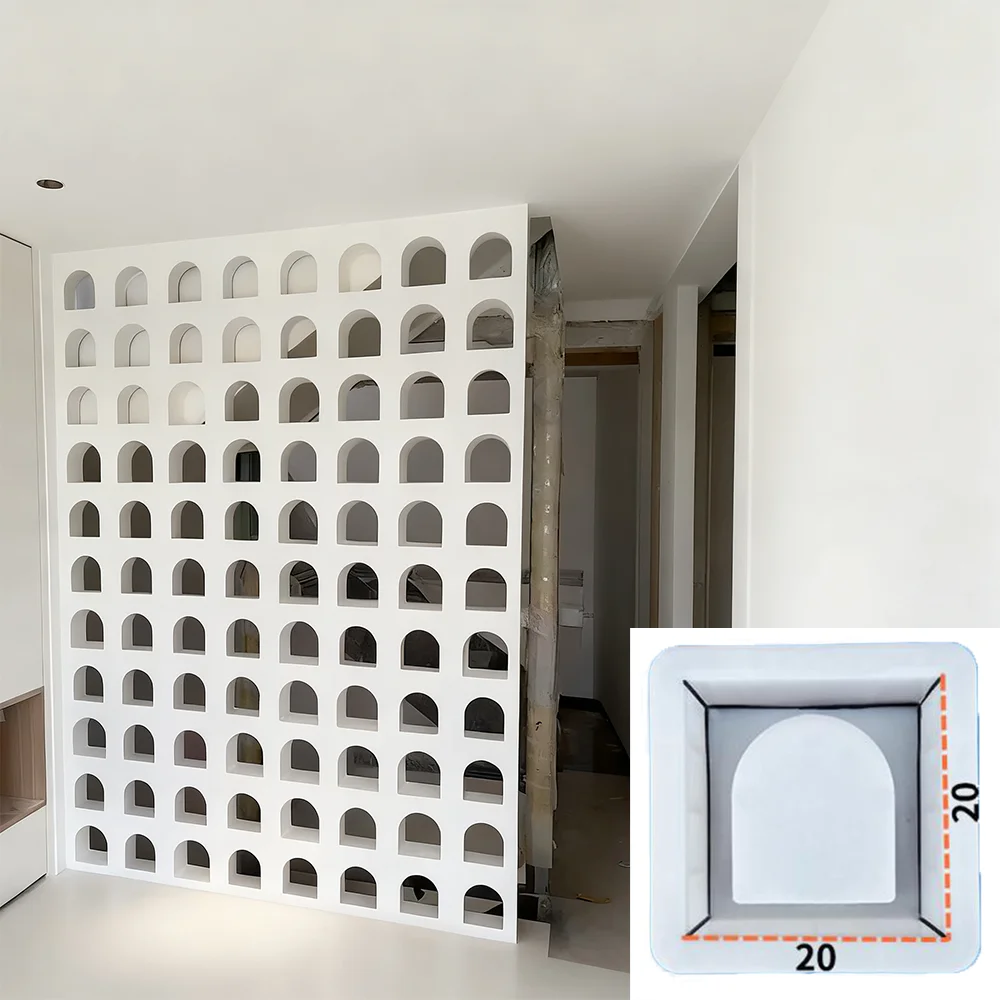 

20 20 10CM Hollow Round Square Cement Mold Plastic Garden Decoration Modern Minimalist Style Home Decor Wall and Floor Tiles