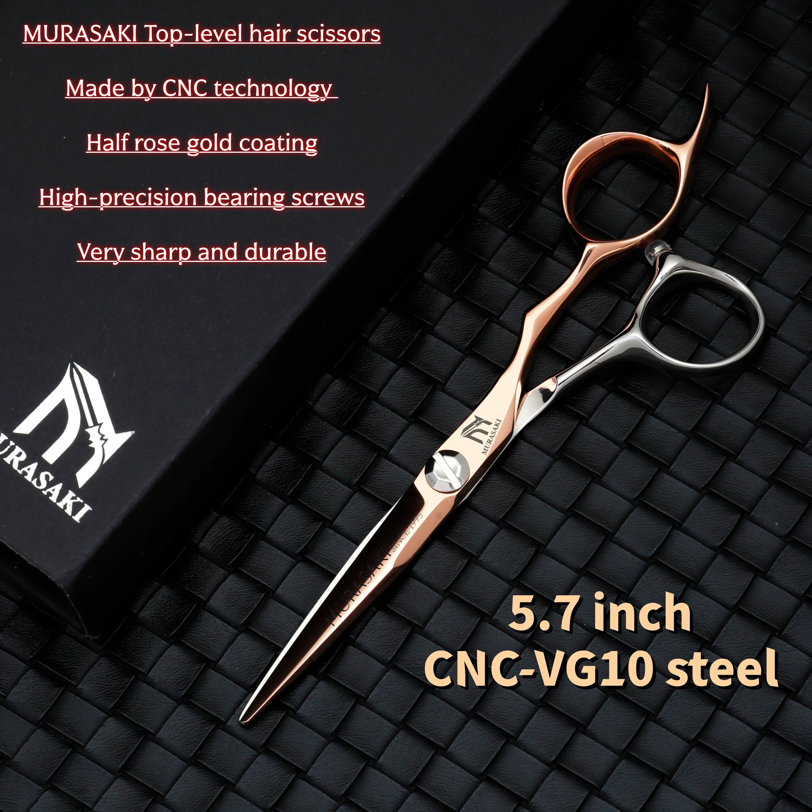Professionelle Haarschneidescheren zum Ausdünnen, 6,1-6,3 Zoll, CNC-Texturscheren mit Roségold-Beschichtung, Haarschneidemaschine aus japanischem VG10-Stahl – Detail 10