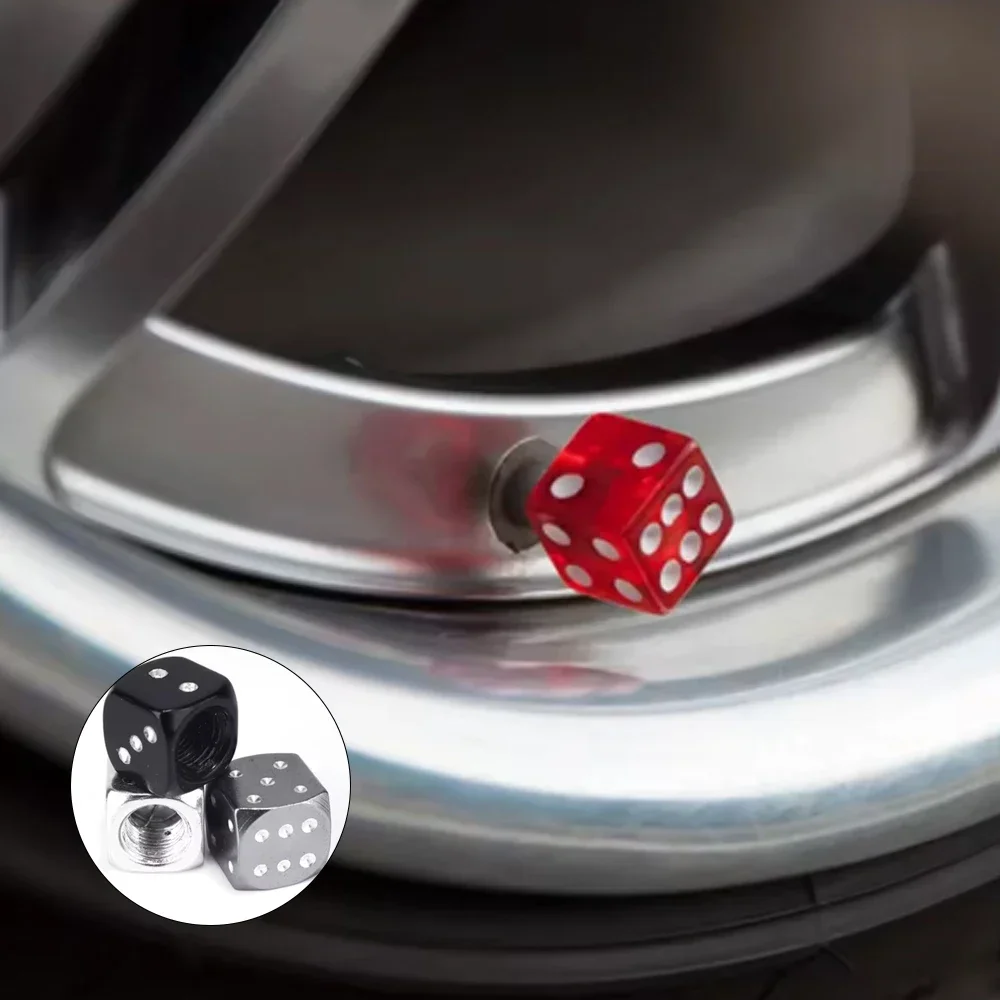 Car Tire Valve Stem Cap Dice Tyre Wheel Stem Cap Aluminum Alloy Air Valve Dust Cover for Truck Motocycle Bike view 2