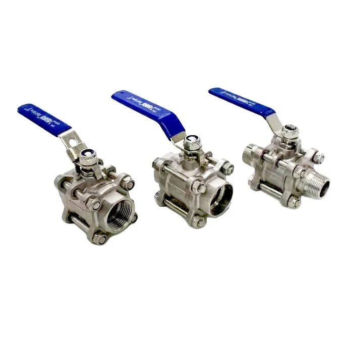 Mini CF8M 1000 WOG Stainless Steel 3pc 304 2-way Threaded Ball Valve Spring API 598 Certified Manual Power OEM Customizable