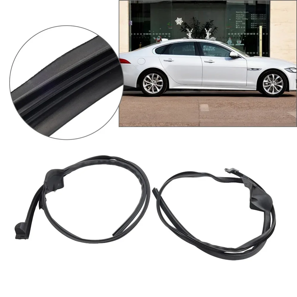 

1Pc Car Front Exterior Door Sealing Strip Rubber Seal Trim T2H22329 T2H22328 For Jaguar XFL 2016-2023 Black