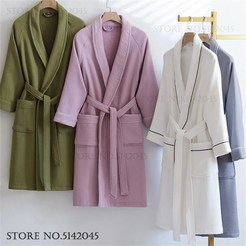 New Autumn Winter Thicken Cotton Sleep Robe Water Absorption Couple Bathrobe Kimono Gown Loose Women Homewear Loungewear Pajama