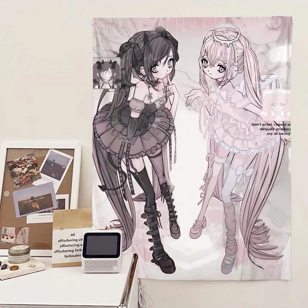Anime Nekoparas Wall Tapestry Kawaii Background Cloth Wall Decoration Psychedelic Girls' Dormitory Pink Room Banner