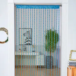 Door Curtain Beaded String Curtain Elegant Solid Color Tassel Beaded Door Curtain 1*2M Tassel Window Curtain Home Decor