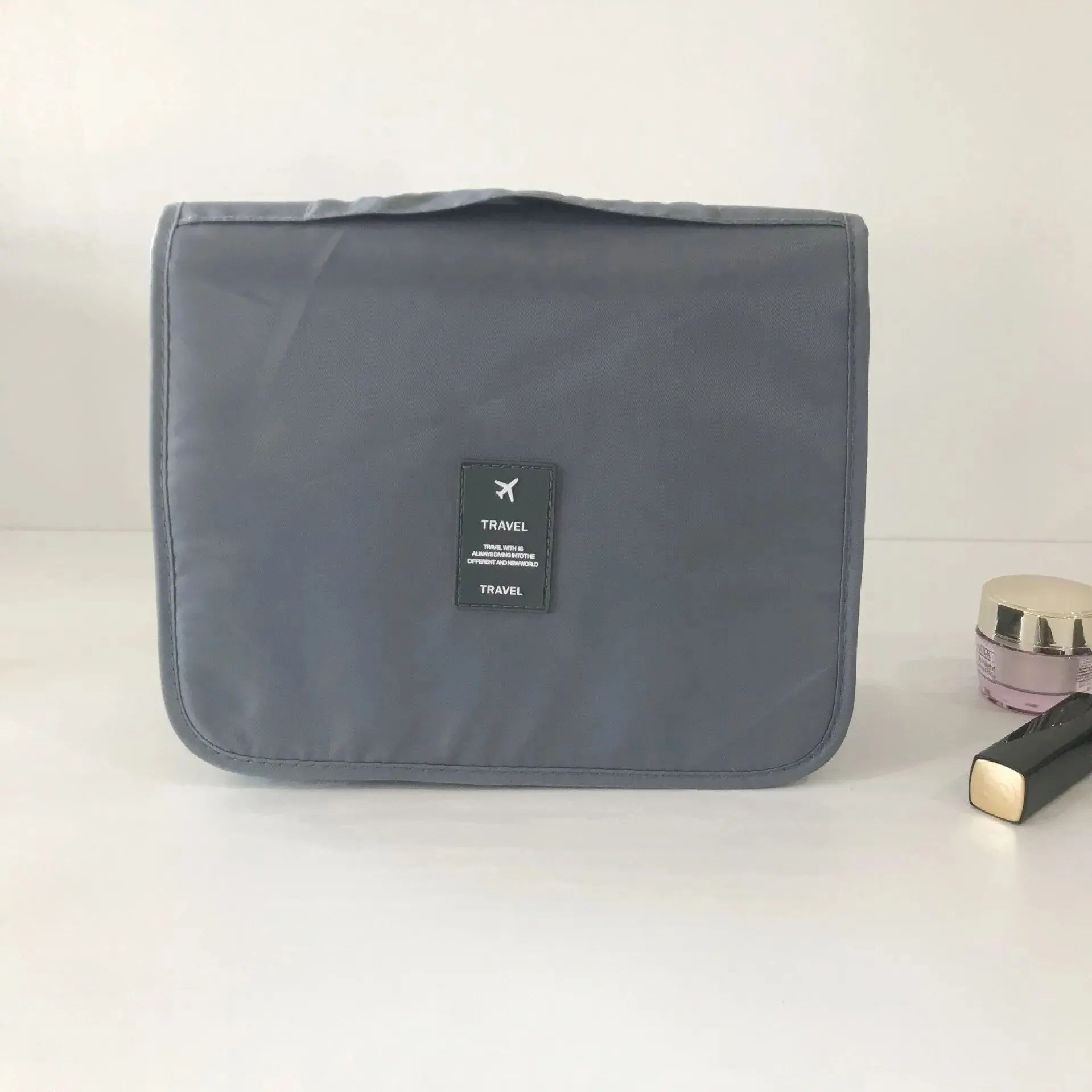 Borsa da toilette da viaggio portatile, borsa da appendere impermeabile, borsa per cosmetici con gancio per tasche in rete, accessori da viaggio,