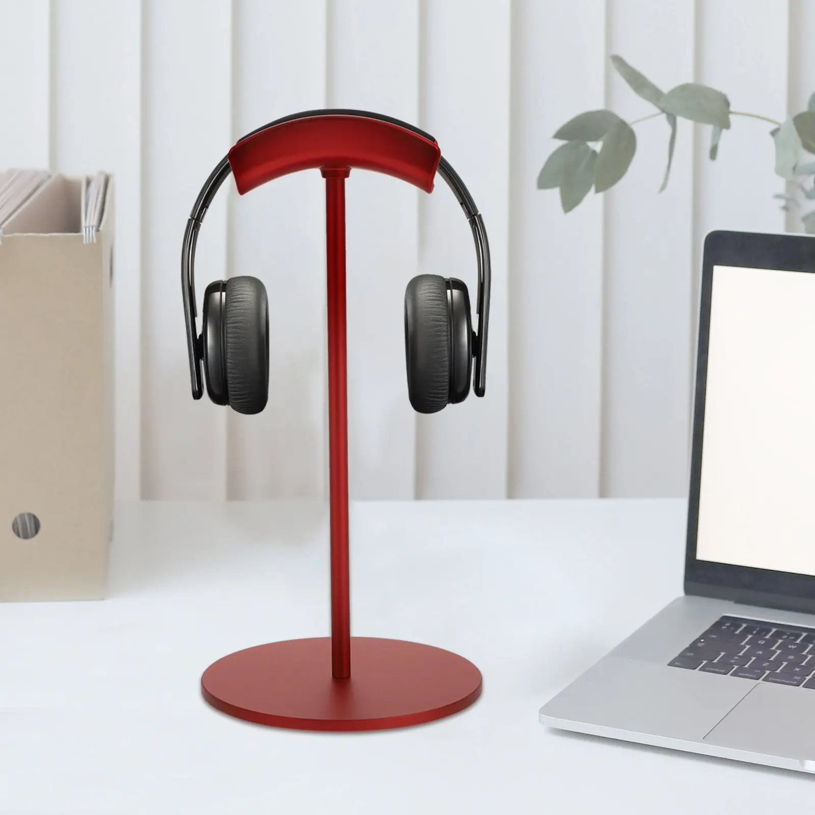 

1Pcs Premium Headset Stand with Aluminum Base Wood Pole Headphone Holder for All Headphones Gaming Desk Organizer Space Saving