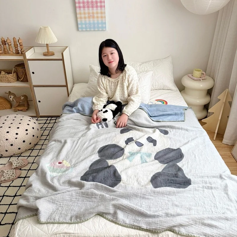 بطانية موسلين للأطفال الصيف طفل الفتيان الفتيات بطانية للسرير القطن لينة التبريد رمي بطانية للأريكة أريكة سرير لحاف