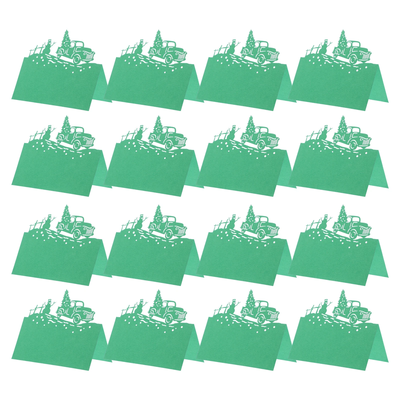 

50pcs Christmas Tree Table Cards Snowman Car Design for Party Seating Festive Holiday Event Place Cards Wedding Tables