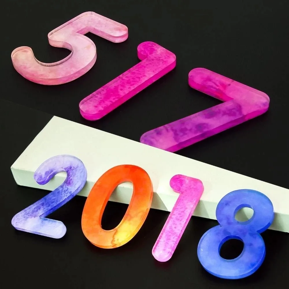 3D Raised House Number Stickers Waterproof Self Adhesive Address Number Sign Multi-Color Acrylic Number Marker Office