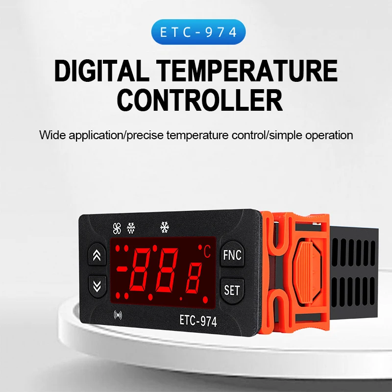 ETC-974 Digital Temperature Controller Refrigerator Thermostat Regulator Thermoregulator Thermocouple with Dual NTC Sensor