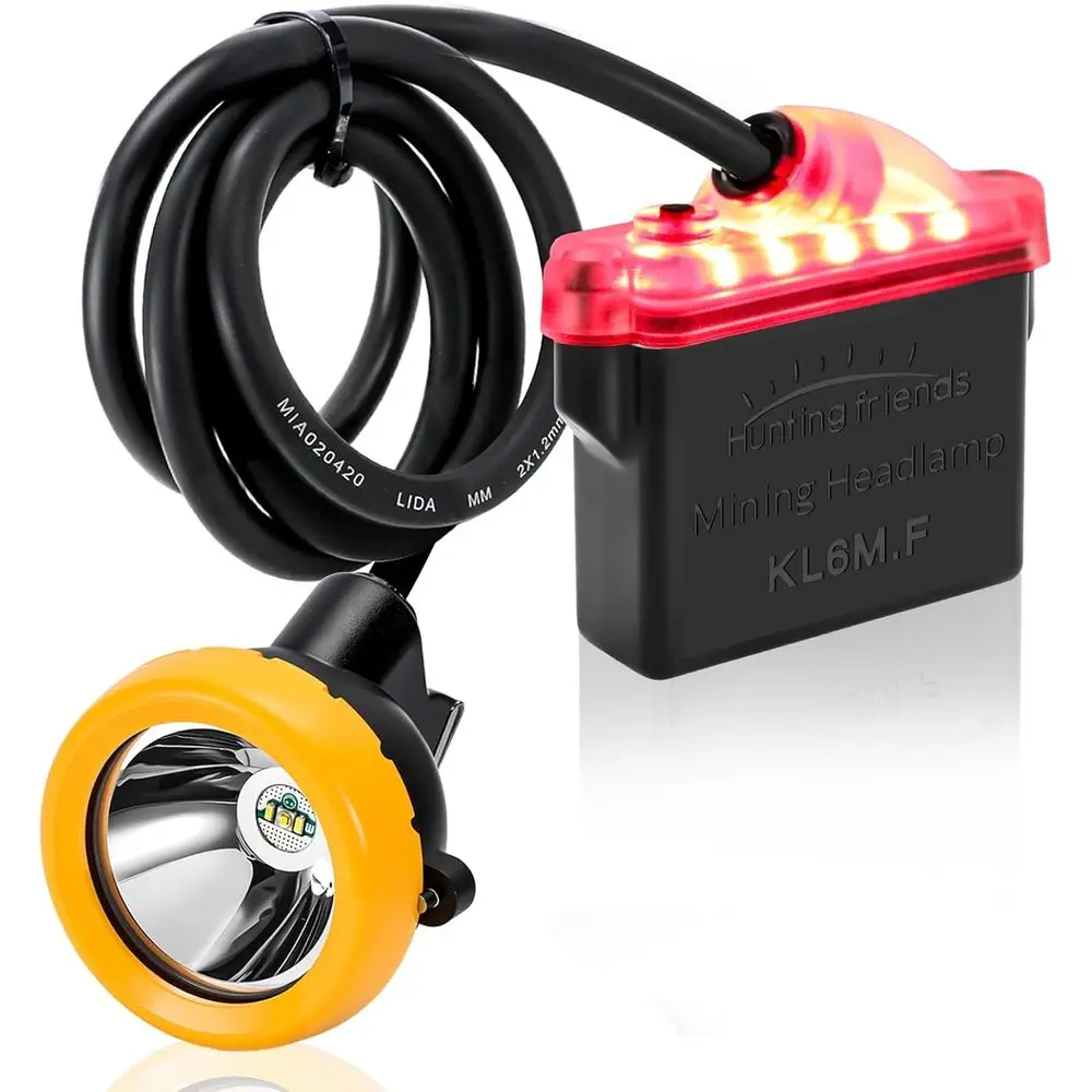 

LED Mining Lamp 1+2 Lights with Battery Pack, Waterproof Explosion-Proof Coal Miner Torch, Hard Hat Lamp or Underground Tunnel C