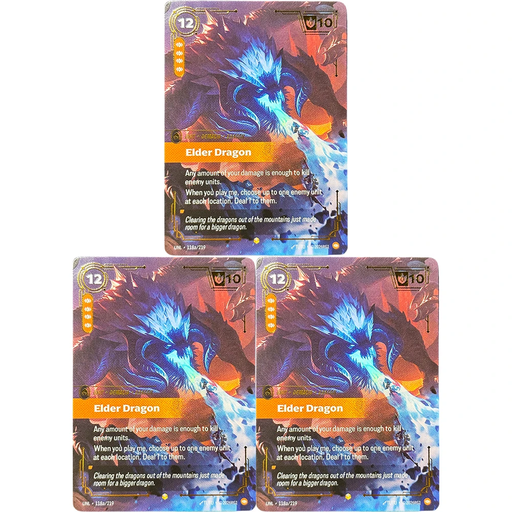 3PCS Riftbound Gear Spell Unit Game Foil Cards Anim Textured