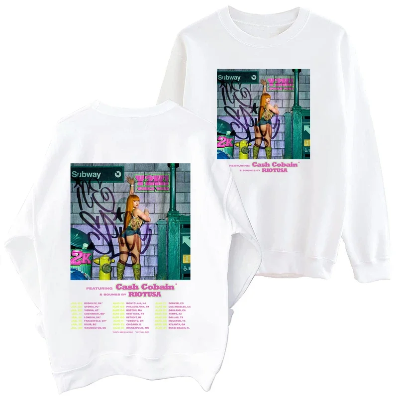 Ice Spice 2024 tour sweatshirt Harajuku hip hop round neck long sleeve oversized hoodie