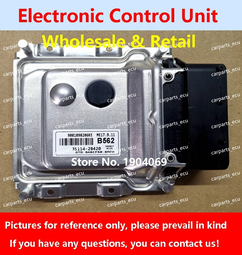 

39117-2B151 K29B/39114-2B410 B561/39103-02035 0171 For Hyundai Elantra Car Engine Computer Board/ECU/ME17.9.11 39114-2B420 B562