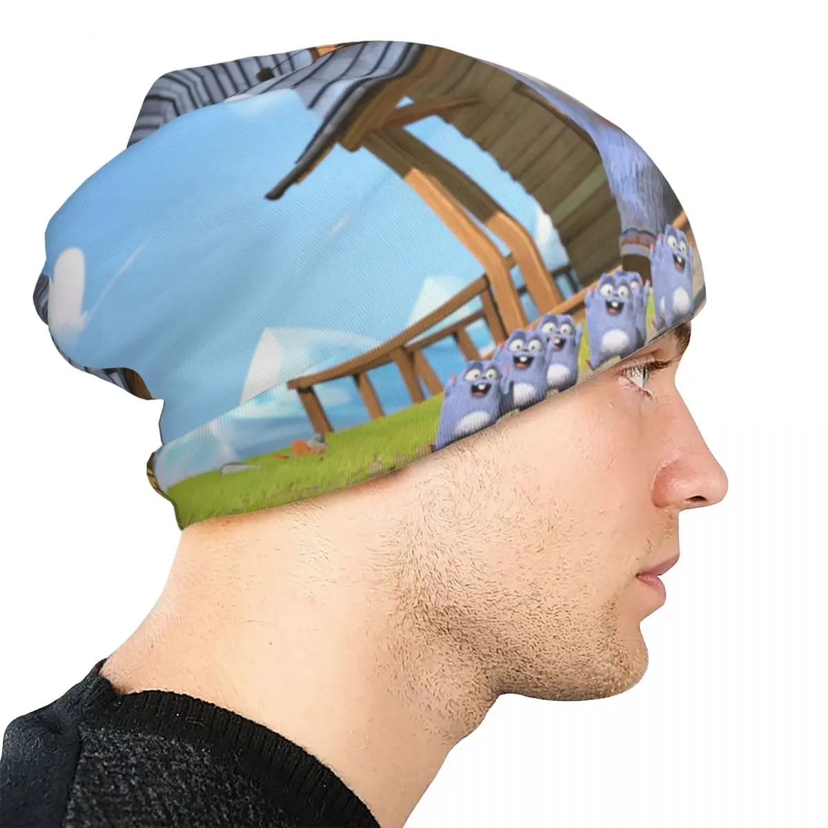 غريزي البيرة الكرتون قبعات الهيب هوب للجنسين في الهواء الطلق Skullies Beanies القبعات الربيع الدافئة ذات الاستخدام المزدوج بونيه القبعات #4