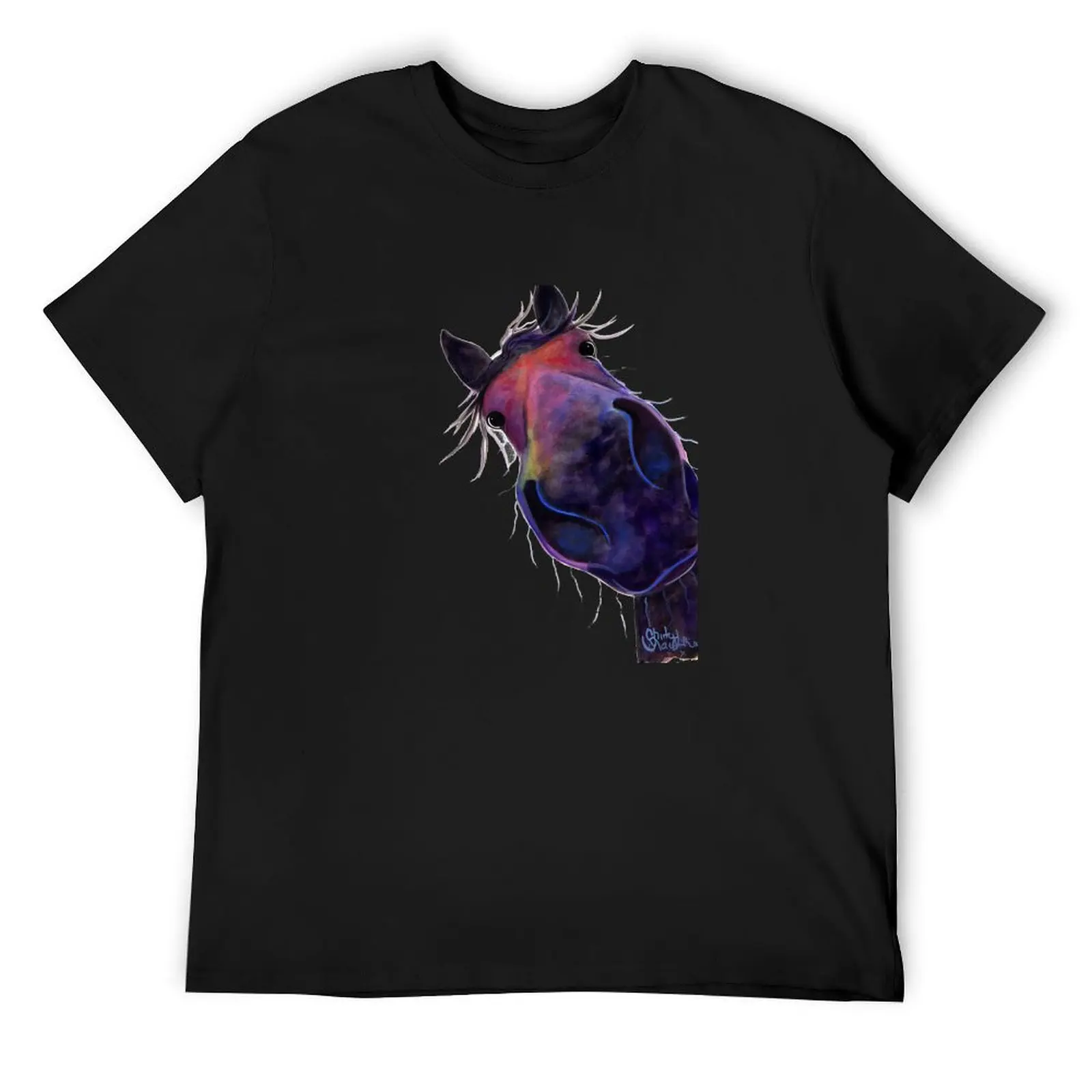 

HORSE PRiNT 'SLOE GIN GERRY' BY SHiRLeY MacARTHuR T-Shirt luxury clothing labubu anime vintage men workout shirt