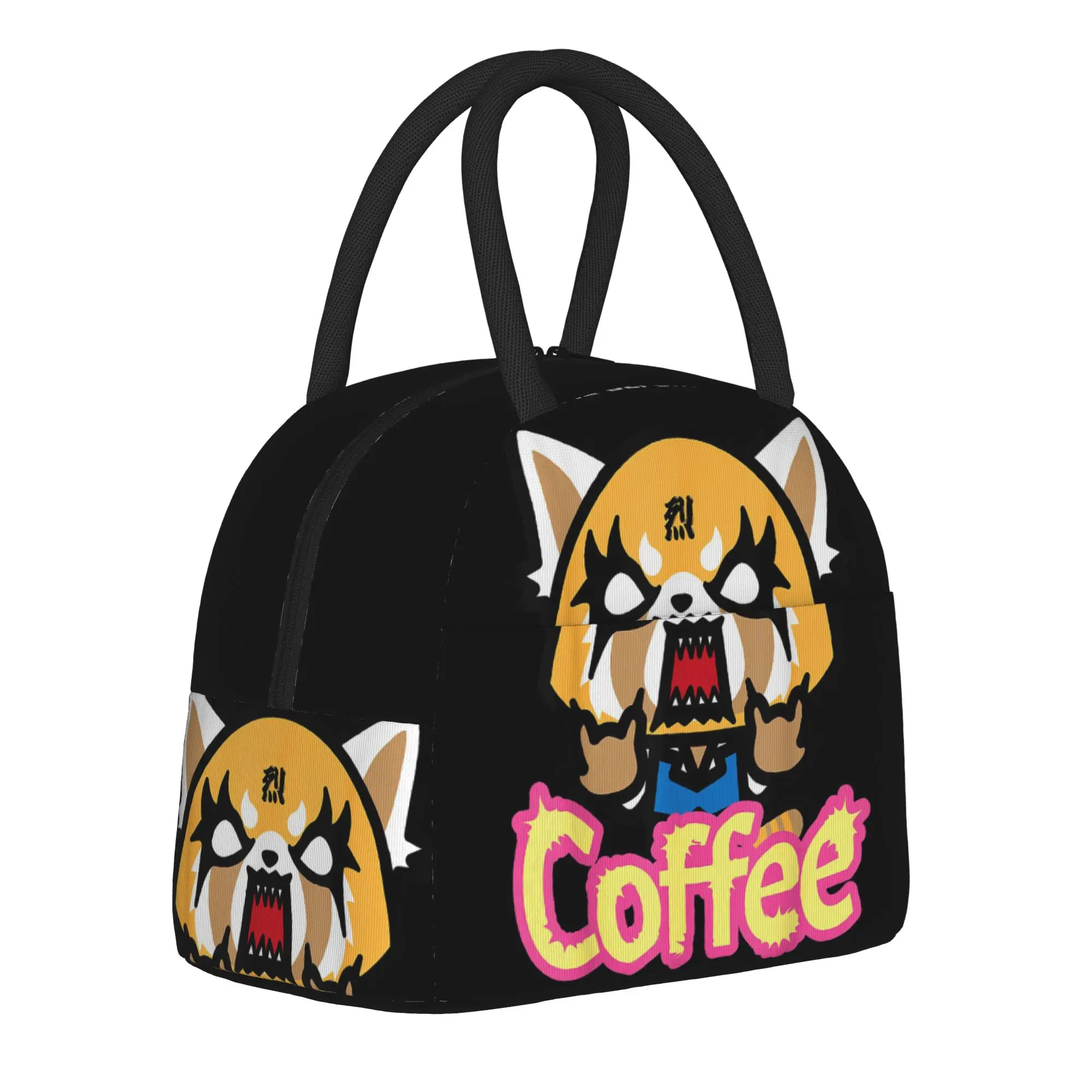 Aggretsuko I Need My Coffee Rage Insulated Lunch Bag Meal Container Cooler Bag Tote Lunch Box Work  Picnic Men Women
