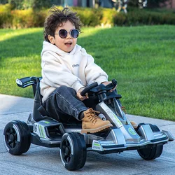 Kids 2 Wheel Drive Electric Go-kart 4-wheel Drift Car Male and Female Baby Rechargeable 12V Electric Vehicle with Remote Control