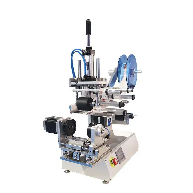 Date Code Printing Semi Automatic Sticker Multi-function Flat Square Round Bottle Can Jar Double Sided Rotary Labeling Machine