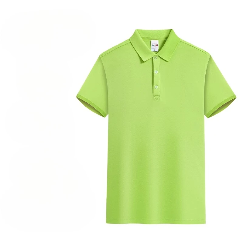 Logotipo personalizado camisa polo respirável casual empresa grupo roupas lapela manga curta camisas polo roupas de trabalho impressão bordado