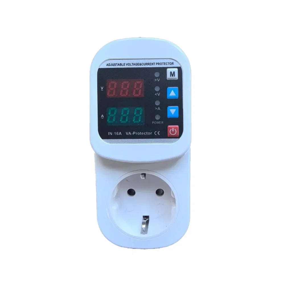 1pc ZS9-VASK 1-16A Power Protector Adjustable Voltage And Current Protection Socket 140-300VAC 50/60Hz Power Surge Protector
