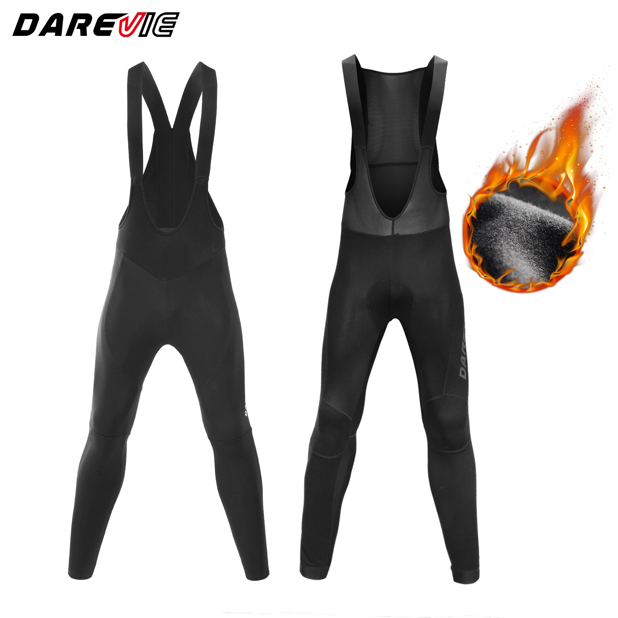 DAREVIE Fahrradhose Herren Winter Wärmehaltend 15mm 120kg/m³ Polsterung Herren-Fahrradhose Verschleißfest Wasserabweisend Fahrradhose