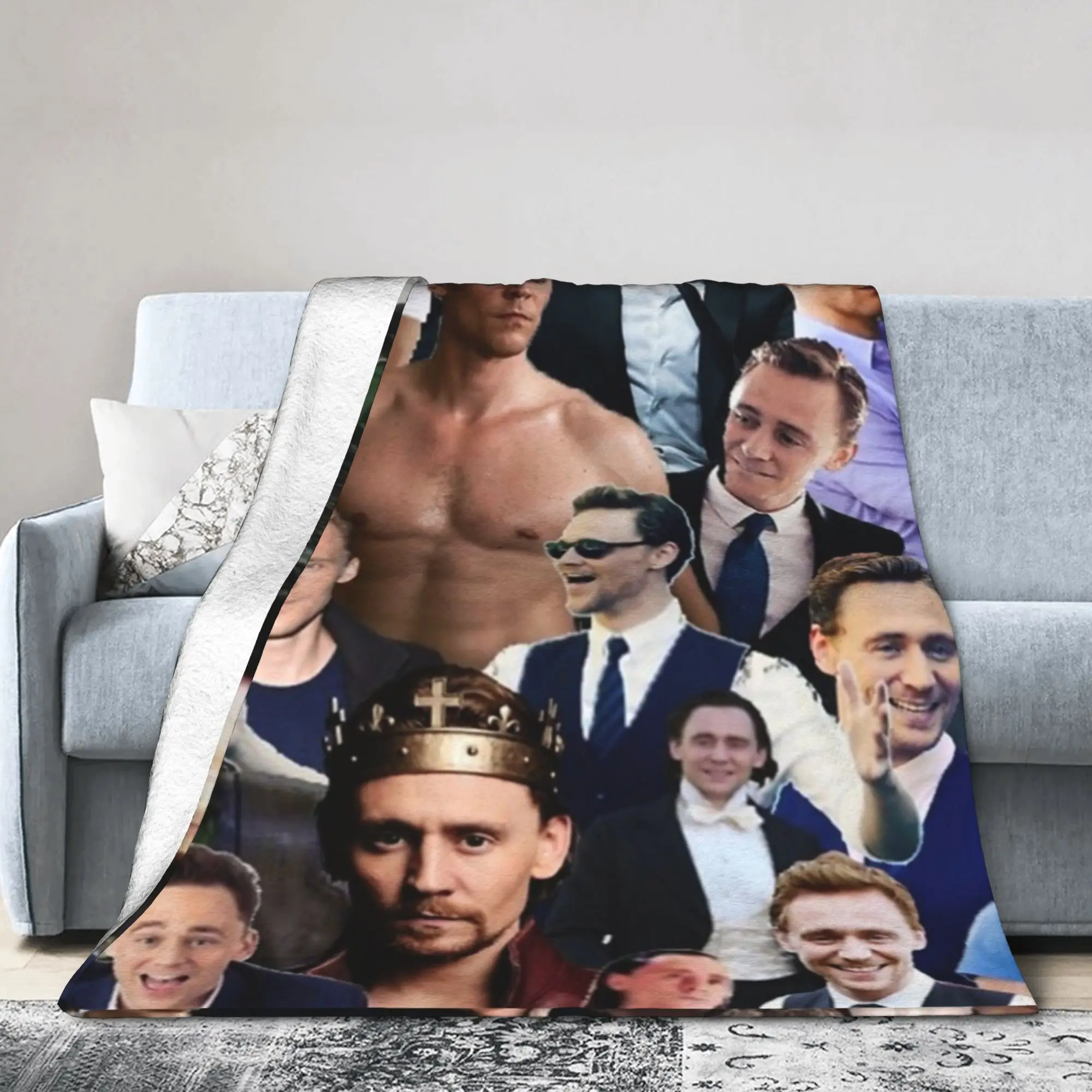 Custom Tom Hiddleston Blanket Warm Fleece Soft Flannel Actor Throw Blankets for Bedding Couch Home Spring Autumn