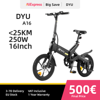 DYU A16 E-bike 350W Brushless Motor 48V7.5AH Lithium Battery Aluminum Alloy Electric Bicycle 16 Inch Tire City Electric Bike