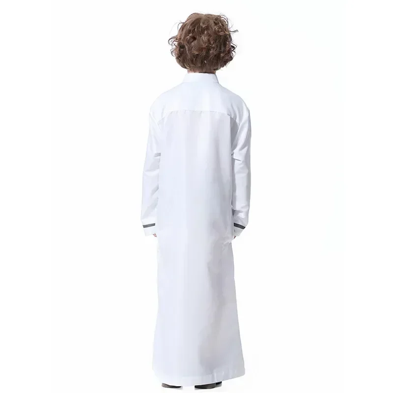 New 2024 Dubai Arab Muslim Kids Boys Clothes Abaya Caftan Robe Islamic Ramadan Clothing Oman Arabic Qatar Child Kaftans Costumes