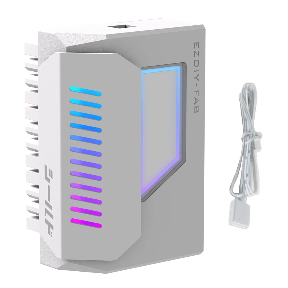 Adaptateur de Prise d'Alimentation ATX 24 Broches vers 180, Résistant, avec Miroir Extron, Lumière ARGB, Femelle vers Mâle, Angle 24 Broches