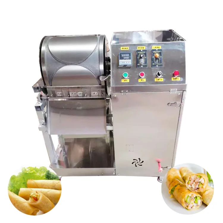 Automatic Lumpia Wrapper Machine Pancake Maker Samosa Sheet Making Popiah Spring Roll Skin Machine