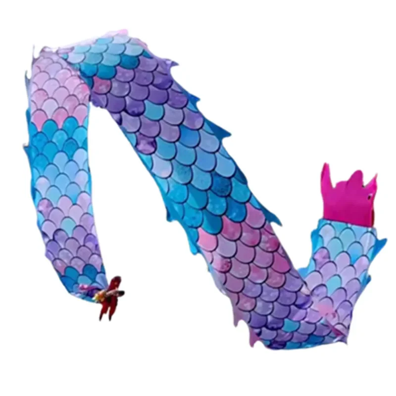 6/8/10/12m มังกรจีนริบบิ้นเต้นรําชุดสําหรับผู้ใหญ่ One Person Fitness Practice Props สีสันเทศกาลประสิทธิภาพ