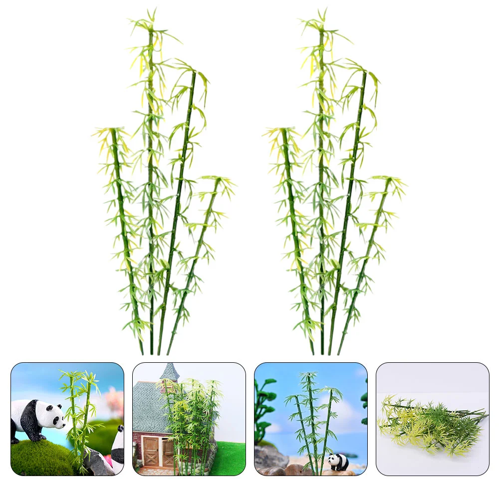 

12 Pcs Artificial Bamboo Fake Trees Indoor Adornment Outdoor Decor for outside Model