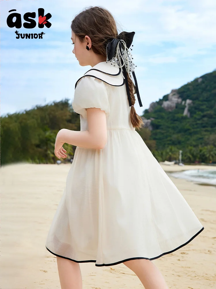 فستان بتصميم رفيع على طراز الشاطئ لقضاء العطلات الصيفية للفتيات من توين #4