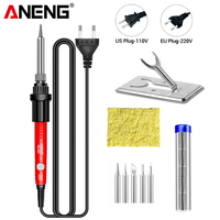 ANENG 60W Adjustable Temperature Electric Soldering Iron SL104 EU/220V US/110V Portable Kit Heater Soldering Iron Tips Welding