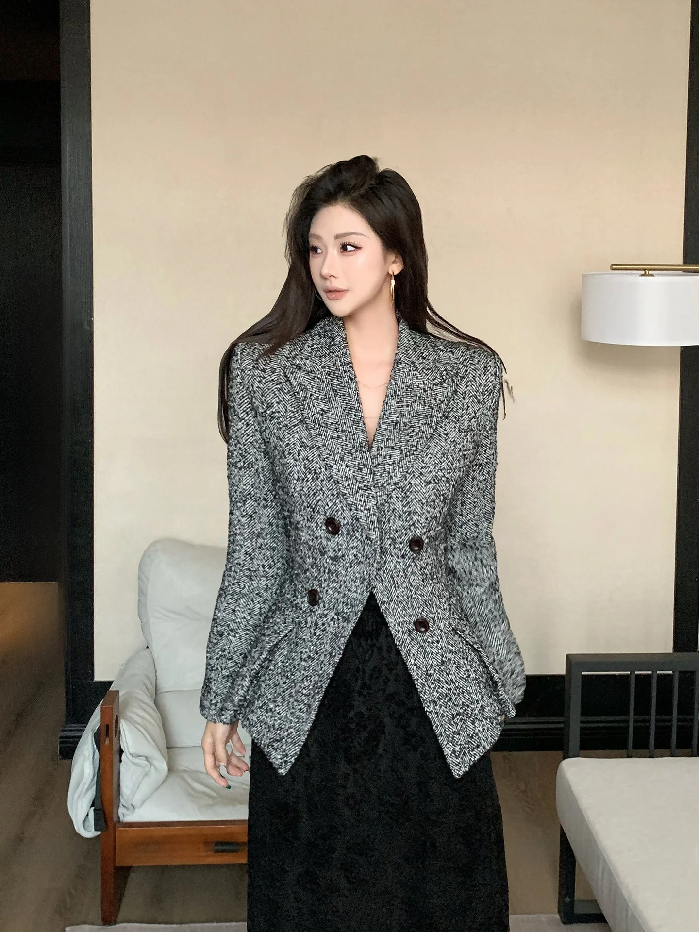 

Ele Casual Slim Fit Jaet NEW DADADA Flower between Sweet Charm Faionable Outerwear Polyester Fiber Cotton 72%