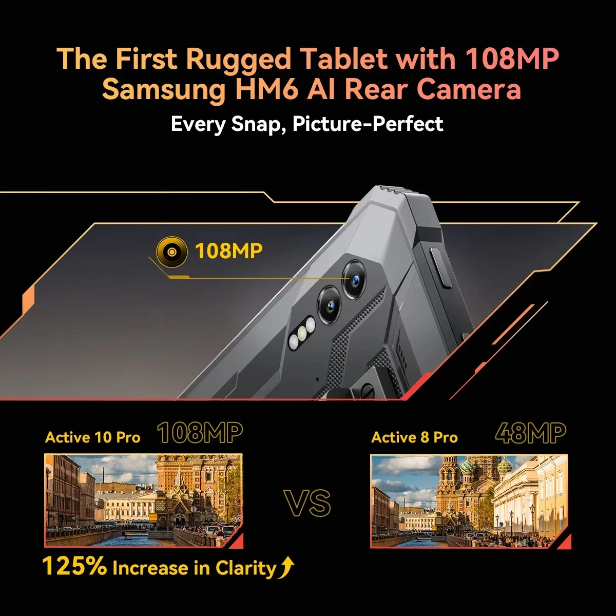 Blackview Active 10 Pro 5G Tablet robusti 11 "FHD+ Display 12GB 256G/512GB Android 14 30000mAh Batteria 108MP Fotocamera MTK 7300