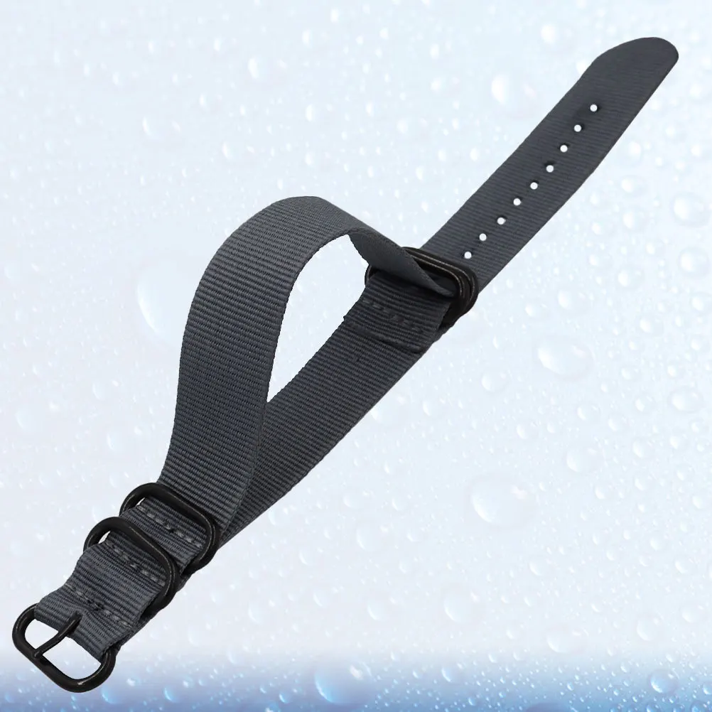 

1Pcs Nylon Watch Band 22mm Grey Canvas Strap Durable Replacement Comfortable Wrist Adjustable Gift Option Watch Strap