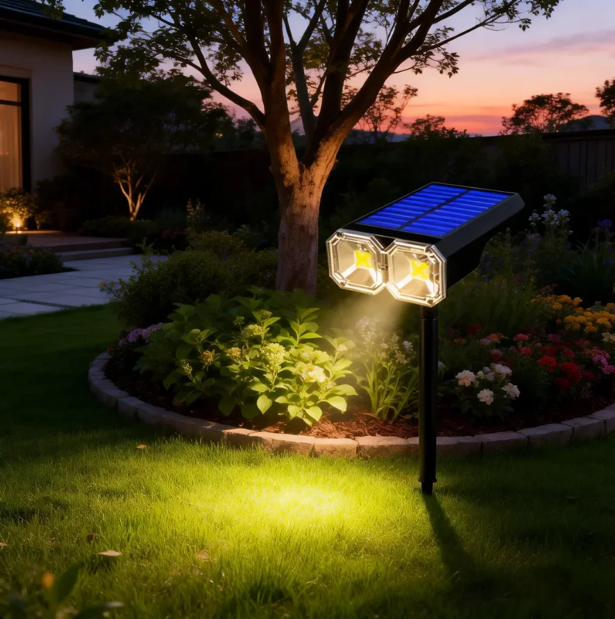 

Солнечный уличный водонепроницаемый светильник высокой яркости для деревьев, втыкаемый в грунт, для газона и ландшафтного дизайна, прожектор для сада