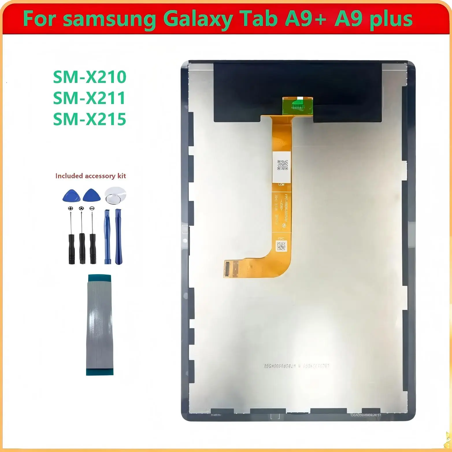 A+  For Samsung Tab A9+ A9 Plus SM-X210 SM-X215 X210 X211 X215 X216 LCD Display Touch Screen Panel Digitizer Assembly Replcement