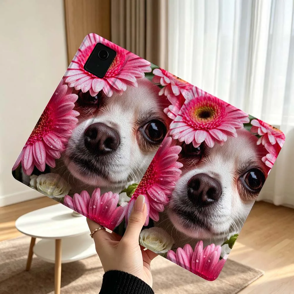 Cute Pet Dog Flowers For Lenovo Xiaoxin Pad Pro Tab P12 P11 11 13 11.2 inch K11 Plus Pen Tray Tablet Case Soft